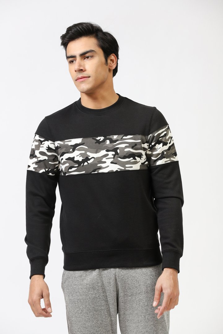 Camo Color Block Sweatshirt